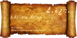 Lédig Éva névjegykártya